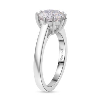 Moissanit Ring 925 Silber rhodiniert (Gr&ouml;&szlig;e 21.00) ca. 2,57 ct