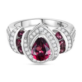 D'Joy AA Rhodolith Granat und Zirkon Ring - 3,18 ct.