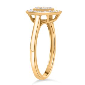 LUXURIANT SI-GH Labor Diamant Ring, 925 Silber 750 Gelbgold Vermeil - 0,50 ct.