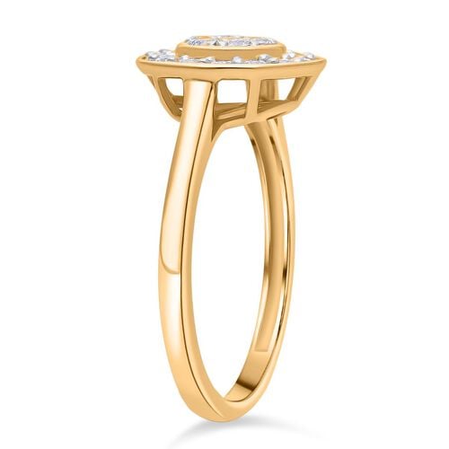 Lab Grown Diamant SI Ring 925 Silber 750 Gelbgold Vermeil (Größe 17.00) ca. 0,53 ct image number 4