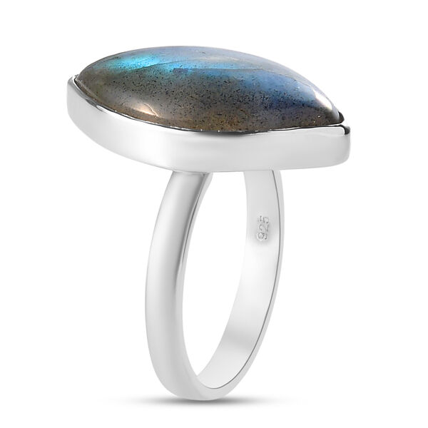 Labradorit Solitär Ring 925 Silber platiniert  ca. 7,05 ct image number 5