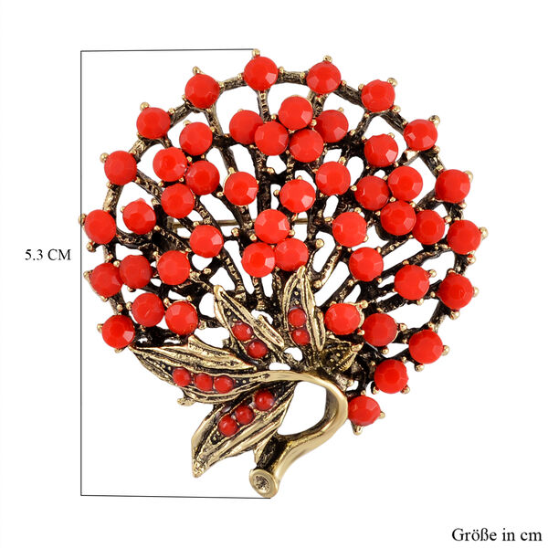 Roter Kristall Brosche  Antikes Gold image number 5