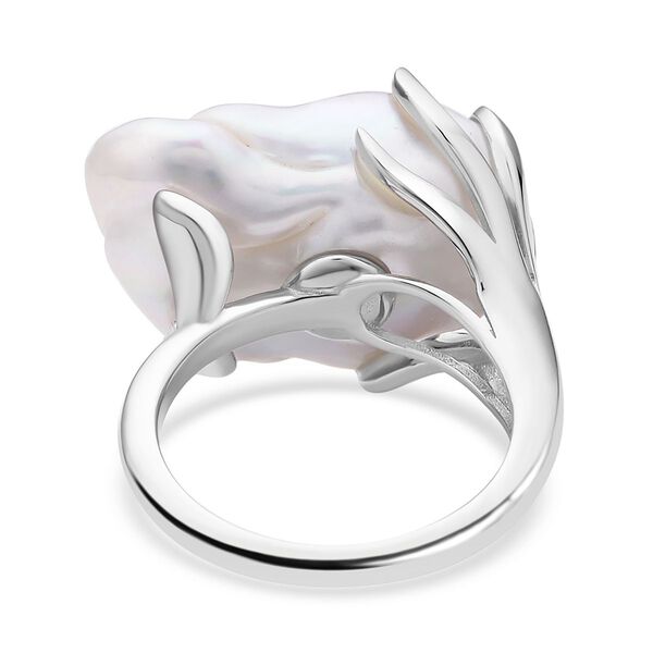 Wei&szlig;er Barockperlen und Zirkon-Ring - 15-25 mm image number 6