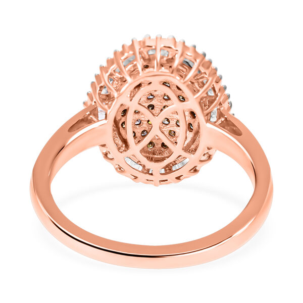 Natürlicher Champagner und weißer Diamant-Ring - 1 ct. image number 3