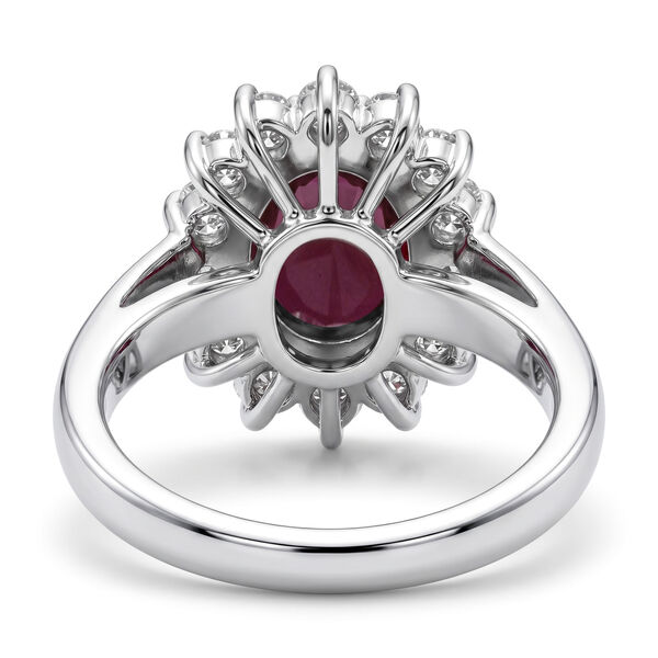LUXURIANT DIAMOND - AA Burmesischer Rubin, Lab Grown Diamant Ring 925 Silber Rhodiniert (Gr&ouml;&szlig;e 19.00) ca. 2,92 ct image number 4