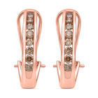Natürliche Champagner Diamant Creolen, 925 Silber Roségold Vermeil ca. 0.50 ct