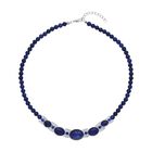 Lapislazuli Halskette, ca. 45 cm, ca. 127,50 ct