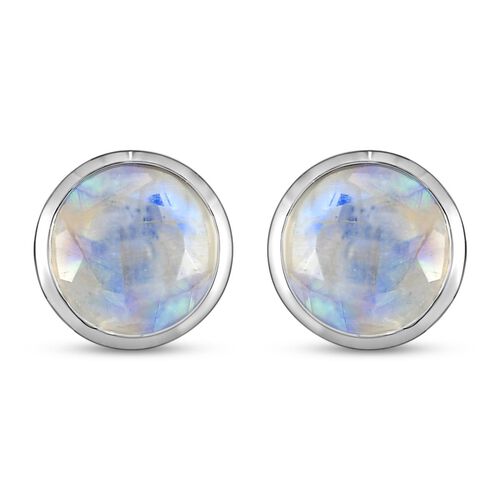 Premium Regenbogen Mondstein-Ohrringe, 925 Silber platiniert ca. 1,77 ct image number 0