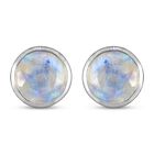Premium Regenbogen Mondstein-Ohrringe, 925 Silber platiniert ca. 1,77 ct