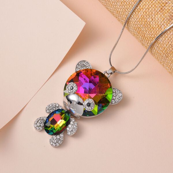 Mehrfarbiger Kristall Halskette ca. 60 cm image number 2