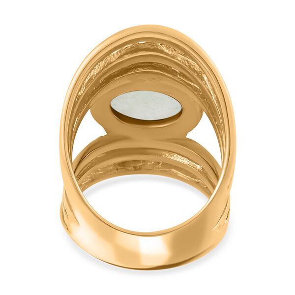 Grüner Aventurin Ring Reiner Edelstahl, goldfarben, (Größe 16.00) ca. 5.00 ct image number 6