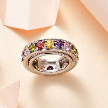 Mehrfarbiger Zirkonia Spinning-Ring - 7,65 ct.