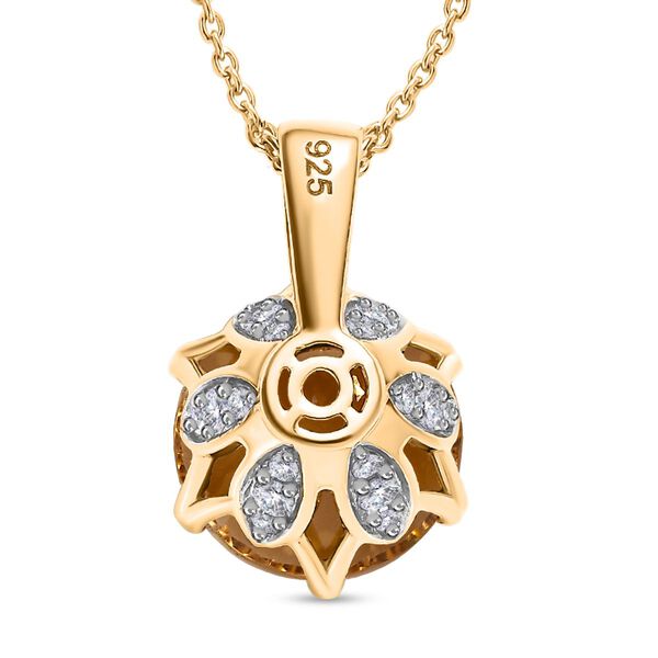 Citrin und Zirkon Anh&auml;nger mit 50cm Kette - 6,68 ct. image number 5