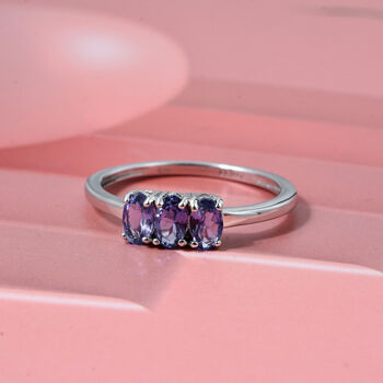 D'Joy AA Tansanit Ring 925 Silber rhodiniert (Gr&ouml;&szlig;e 17.00) ca. 0,71 ct