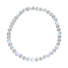 Weiße Kristall Halskette, ca. 50 cm, silberfarben