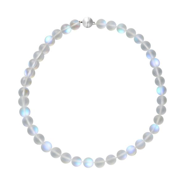 Wei&szlig;e Kristall Halskette, ca. 50 cm, silberfarben