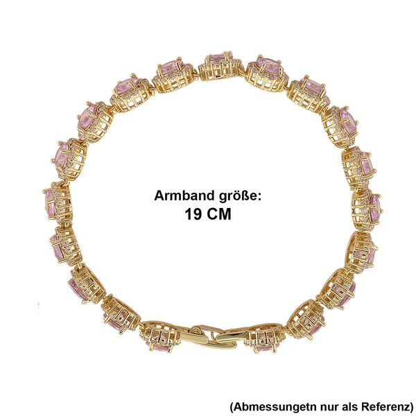 Rosa und wei&szlig;es Zirkonia 19cm Armband image number 5