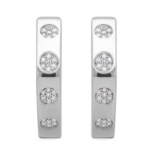 Weißer Diamant P Ohrringe 925 Silber platiniert ca. 0.25 ct image number 0