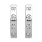 Weißer Diamant P Ohrringe 925 Silber platiniert ca. 0.25 ct