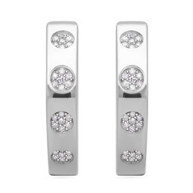 Weißer Diamant P Ohrringe 925 Silber platiniert ca. 0.25 ct