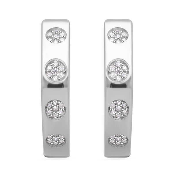Weißer Diamant P Ohrringe 925 Silber platiniert ca. 0.25 ct image number 0