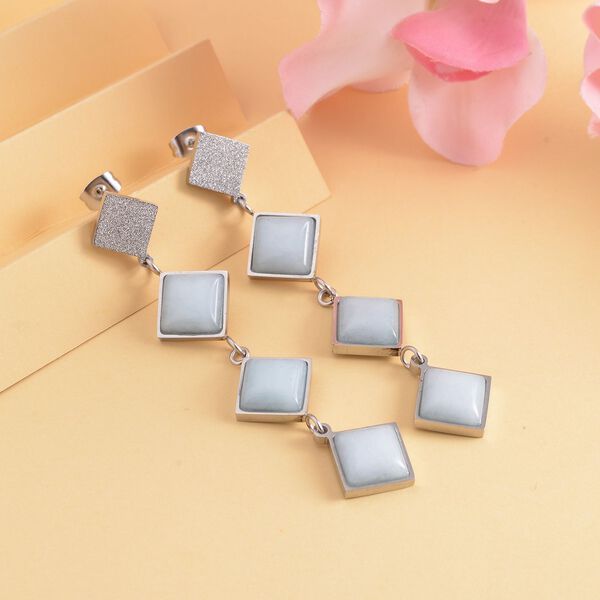 Amazonit Ohrringe, Edelstahl ca. 20.00 ct image number 1