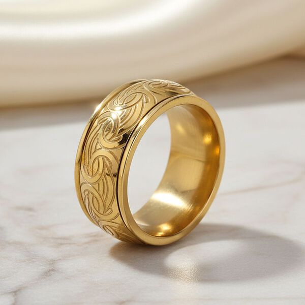 316L Edelstahl IP-GelbbeschichtungRing (Gr&ouml;&szlig;e 19.00) ca. 5,80g image number 1