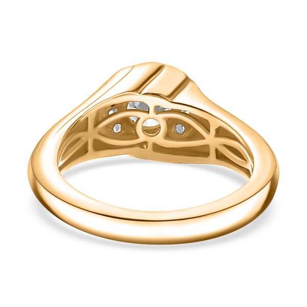 Moissanit Ring, 925 Silber 750 Gelbgold Vermeil - 0,63 ct. image number 6