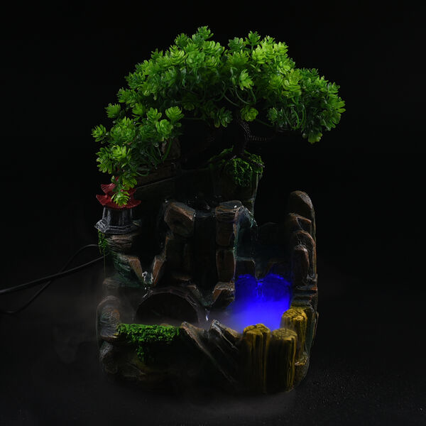 Zimmerbrunnen mit LED-Licht und Nebel, Tempel-Muster image number 1