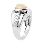Natürlicher Äthiopischer Opal und Tansanit Herren Ring 925 Silber platiniert  ca. 1,84 ct image number 4