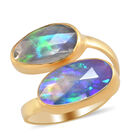 Natürlicher Äthiopischer Opal Bypass Ring 925 Silber vergoldet  ca. 3,00 ct image number 3