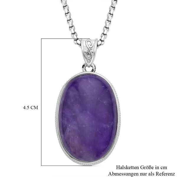 2er Set, Amethyst Anhänger mit Kette, Edelstahl ca. 62.00 ct image number 5