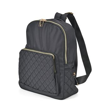 Moderner-Rucksack mit Smartem Ordnungssystem, wasserabweisendem Nylon, verstellbaren Schultergurten, Gr&ouml;&szlig;e: 24x10x33cm, Granitschwarz