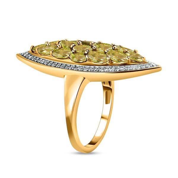 Nat&uuml;rlicher Peridot und Zirkon-Cocktail-Ring - 3,01 ct. image number 5
