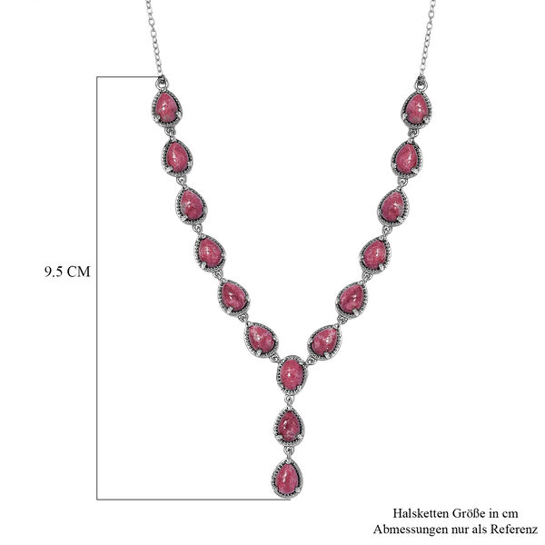 Norwegische Thulit-Halskette, ca. 45 cm, 925 Silber platiniert ca. 16.91 ct image number 6