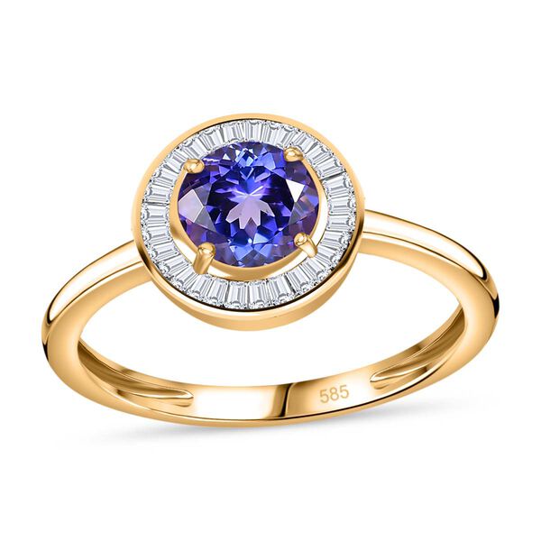 AAA Tansanit und Diamant Ring in 585 Gold - 1,13 ct. image number 6