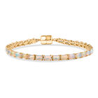 D'Joy AA Natürlicher, äthiopischer Welo Opal Armband ca. 19 cm 925 Silber 750 Gelbgold Vermeil ca. 6,11 ct.