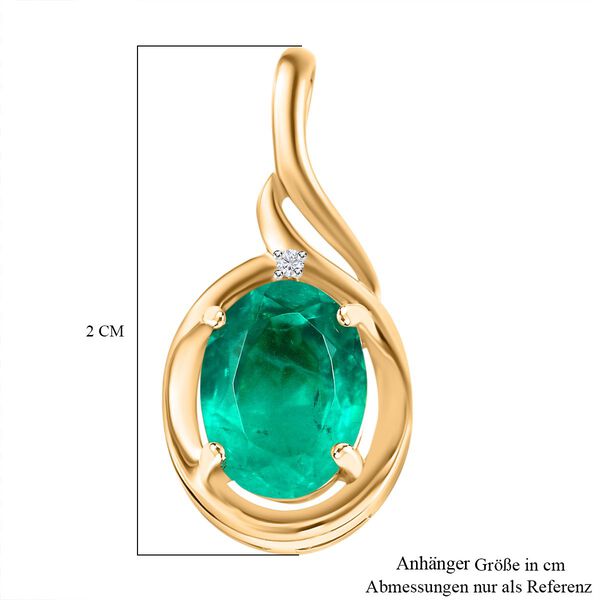 Smaragd Triplett Quarz und Zirkon Anh&auml;nger - 2,25 ct. image number 6