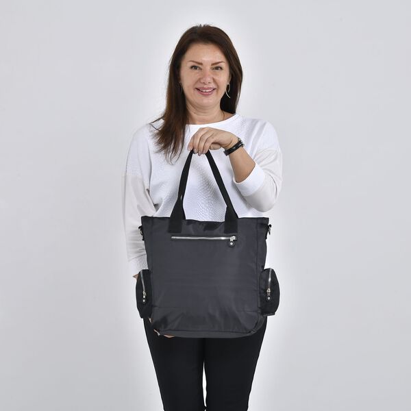 Wasserabweisende Crossbody-Tasche mit Multif&auml;cher, Grau image number 3