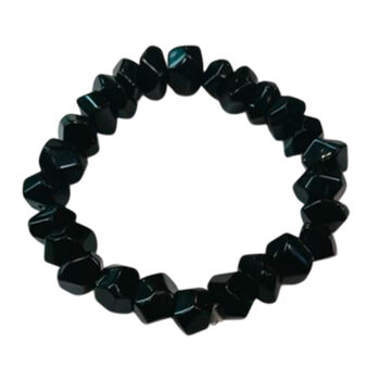 Flexibles schwarzes Achat Armband - 130 ct.