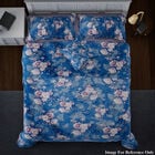 3er-Set Bettbezug, Größe: 80x80 cm und Kissenbezug, Größe: 40x80 cm, Blumenmuster, Blau image number 2