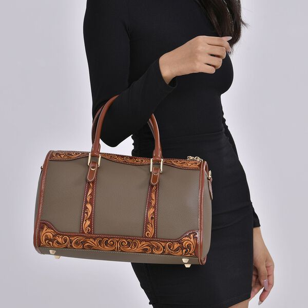 Grand Pelle  - Echtleder Umh&auml;ngetasche, 34,5x15x21 cm, gr&uuml;n image number 9