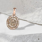 Natürlicher Champagner Diamant Anhänger, 925 Silber Roségold Vermeil ca. 0,50 ct image number 1
