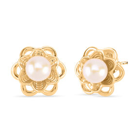 Weiße Süßwasser Perle Ohrringe Nickelfreies Messing Standard