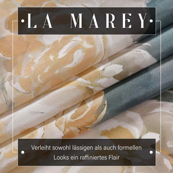 LA MAREY Premium Selection - 100% Maulbeerenseiden-Halstuch, 35x150cm, Schneerose image number 2