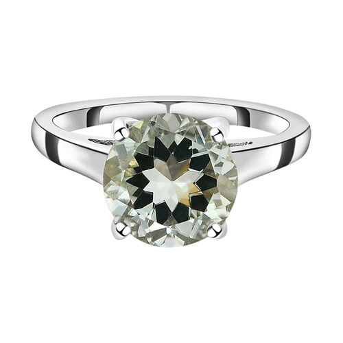 Prasiolith-Ring, 925 Silber platiniert  ca. 2,70 ct image number 0
