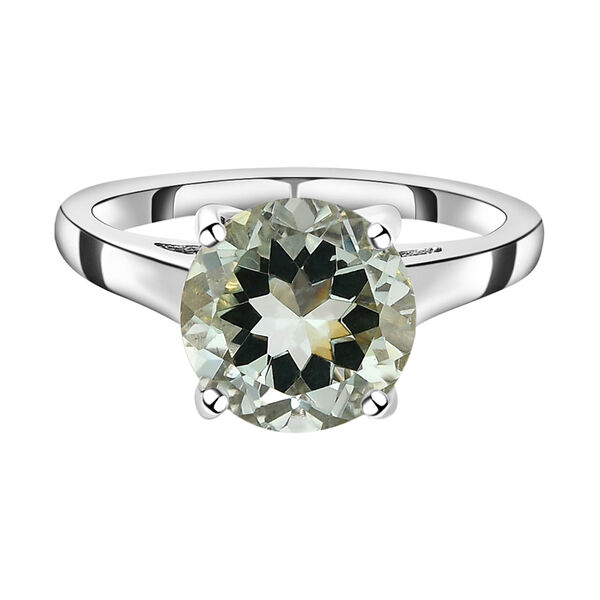 Prasiolith-Ring, 925 Silber platiniert  ca. 2,70 ct