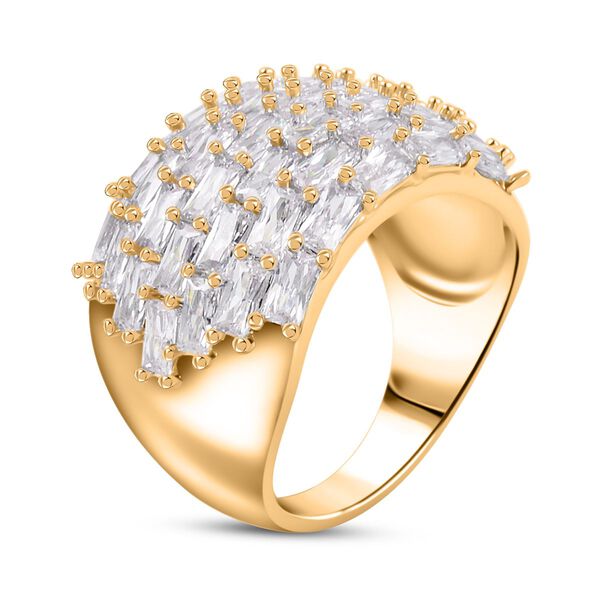 Weißer Zirkonia Ring Nickelfreies Messing (Größe 17.00) image number 3