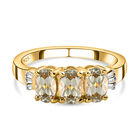 AAA Turkizit und weißer Diamant-Ring, 925 Silber Gelbgold Vermeil (Größe 21.00) ca. 1.59 ct