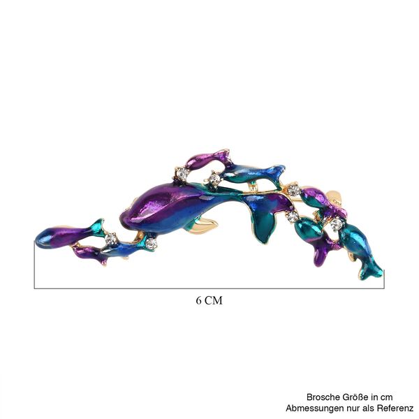 Weißer Kristall Brosche emailliert image number 5